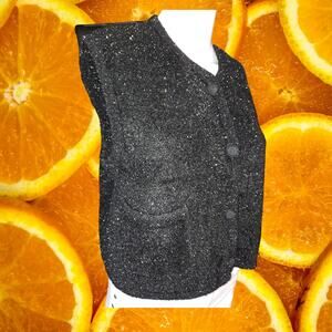 Gabriella Frattini Black Button‎ Up Vest